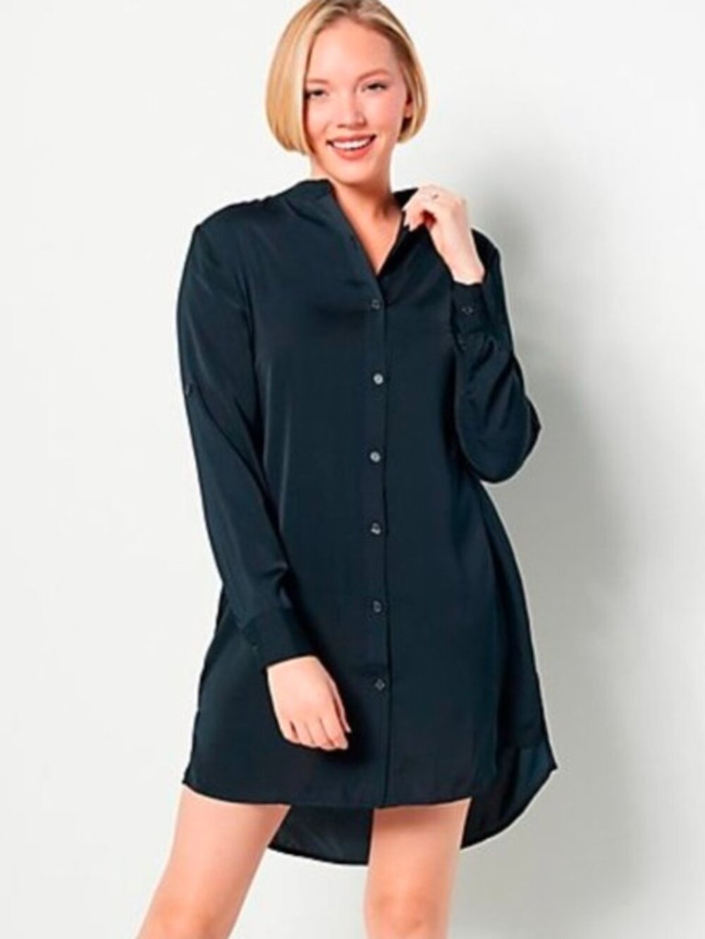 Summersalt The Short Effortless Navy Blue Cover-up Shirt Dress Size Med NWOT